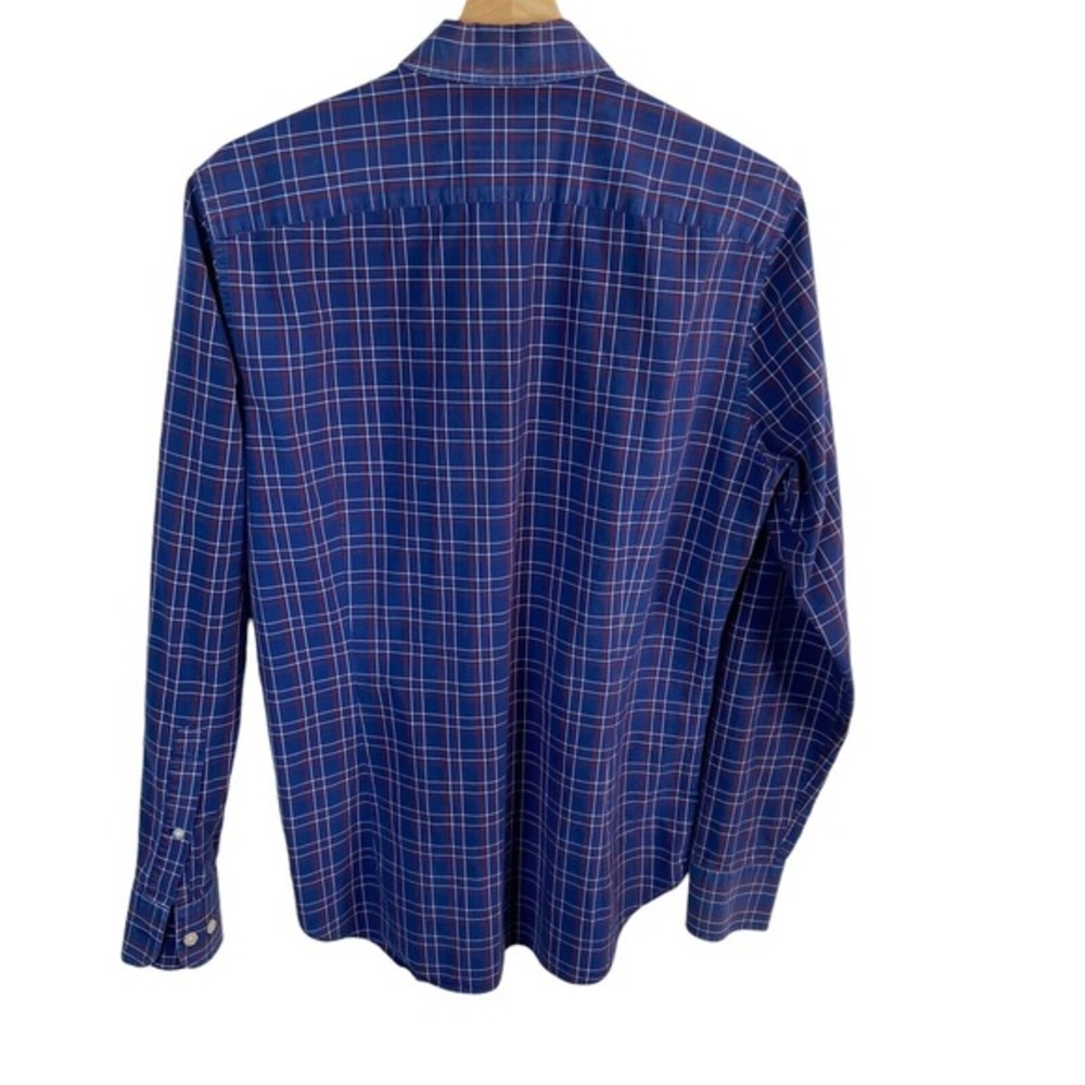 BONOBOS Plaid Shirt Mens Medium Slim Fit Button Up Long Sleeve Business Casual - Picture 2 of 5